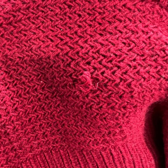 Lands End Mens Sweater Large Red Cotton Henley Button Collar Chunky Knit USA‎ - Picture 11 of 11